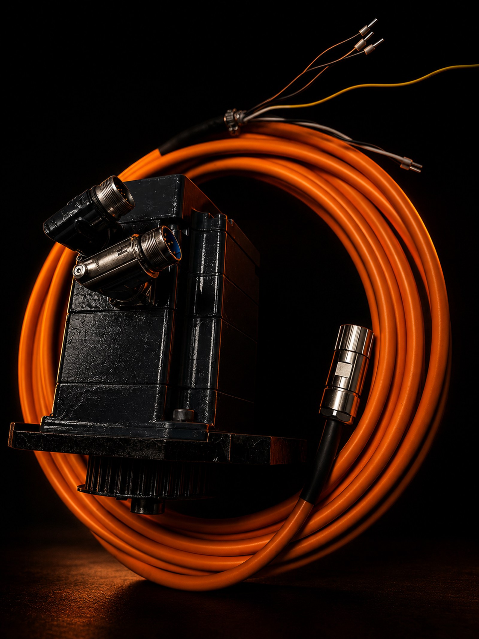 Cabos industriais MR Hybrid com iluminação dramática
